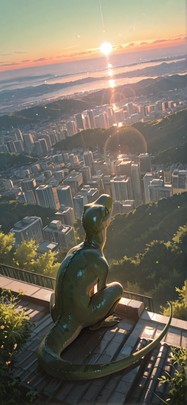 Horizon Green Afternoon Nature Spring Animal mobile wallpaper / スマホ壁紙