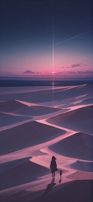 Horizon Pink Night Sky Summer mobile wallpaper / スマホ壁紙