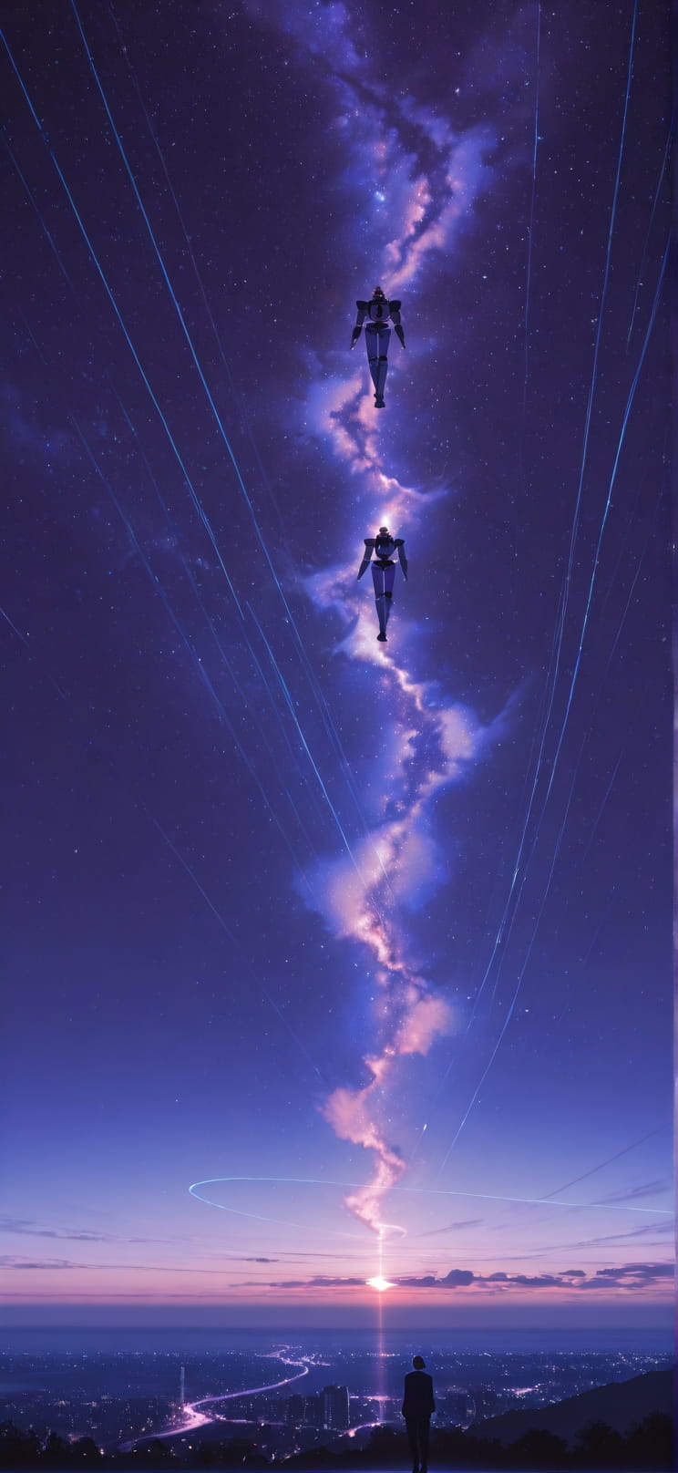 Horizon Purple Afternoon City Autumn Machine mobile wallpaper / スマホ壁紙