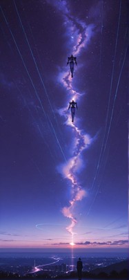 Horizon Purple Afternoon City Autumn Machine mobile wallpaper / スマホ壁紙