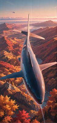 Horizon Red Afternoon Nature Autumn Animal Machine mobile wallpaper / スマホ壁紙