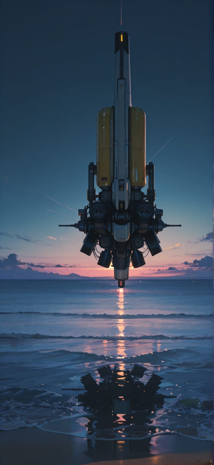 Horizon Yellow Night Sky Summer Machine mobile wallpaper / スマホ壁紙