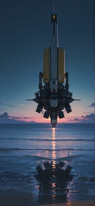 Horizon Yellow Night Sky Summer Machine mobile wallpaper / スマホ壁紙