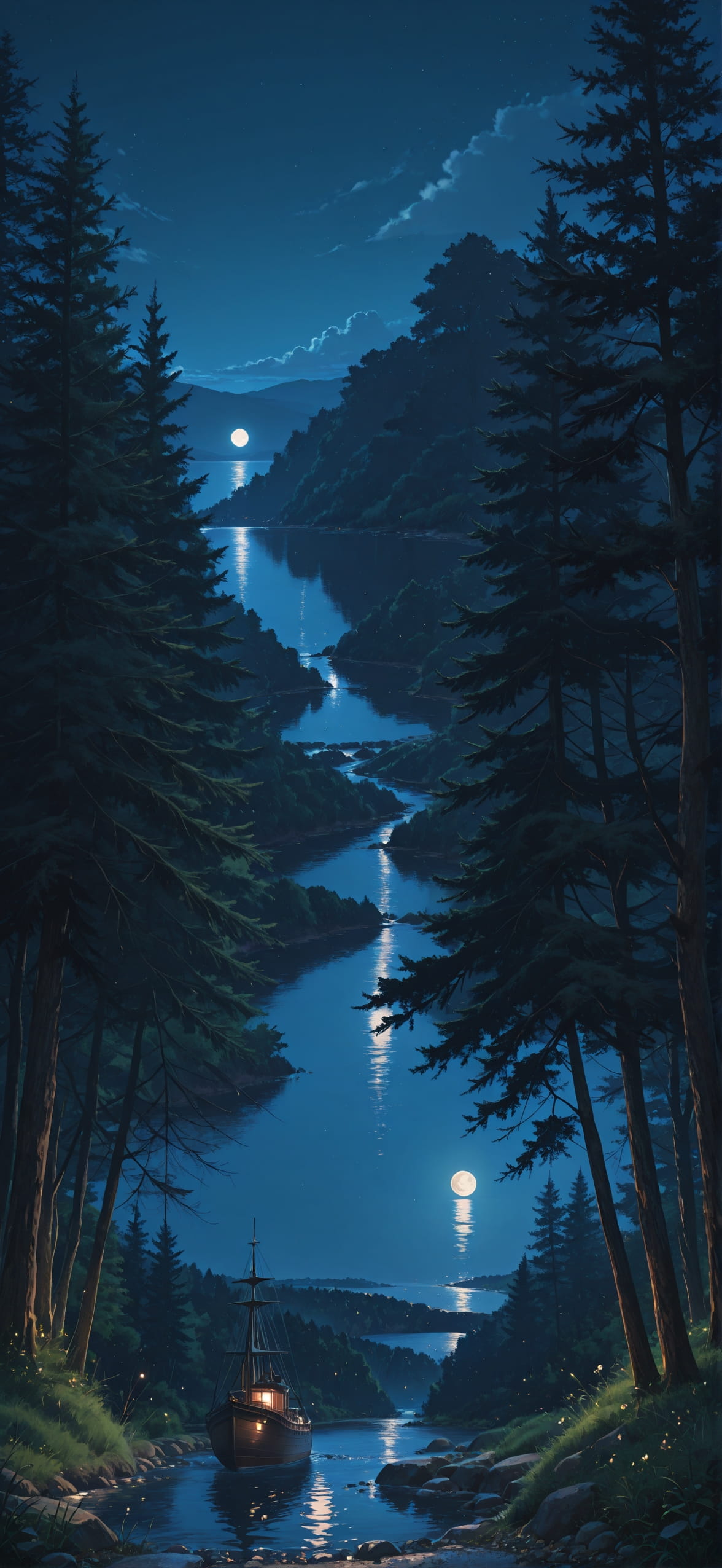 Hormuz Blue Night Nature Spring mobile wallpaper / スマホ壁紙