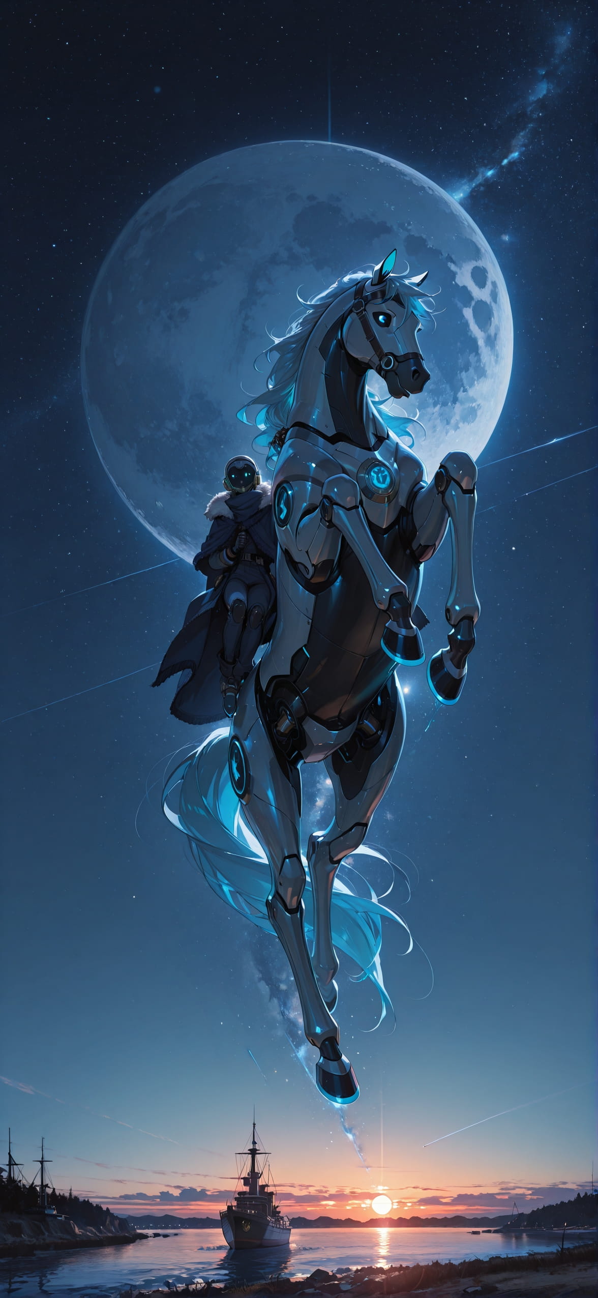 Hormuz Blue Sunset Sky Winter Animal Machine mobile wallpaper / スマホ壁紙