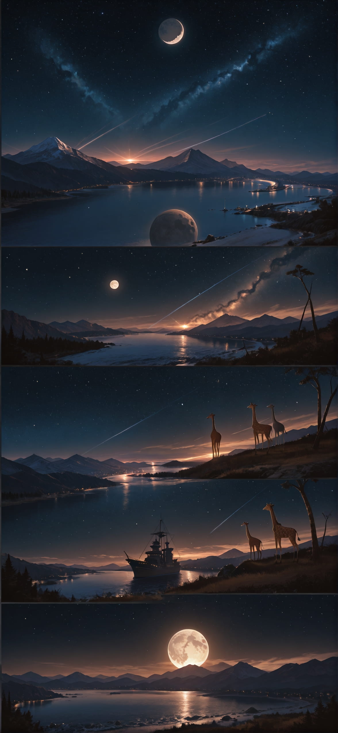 Hormuz Brown Night Mountain Summer Animal mobile wallpaper / スマホ壁紙