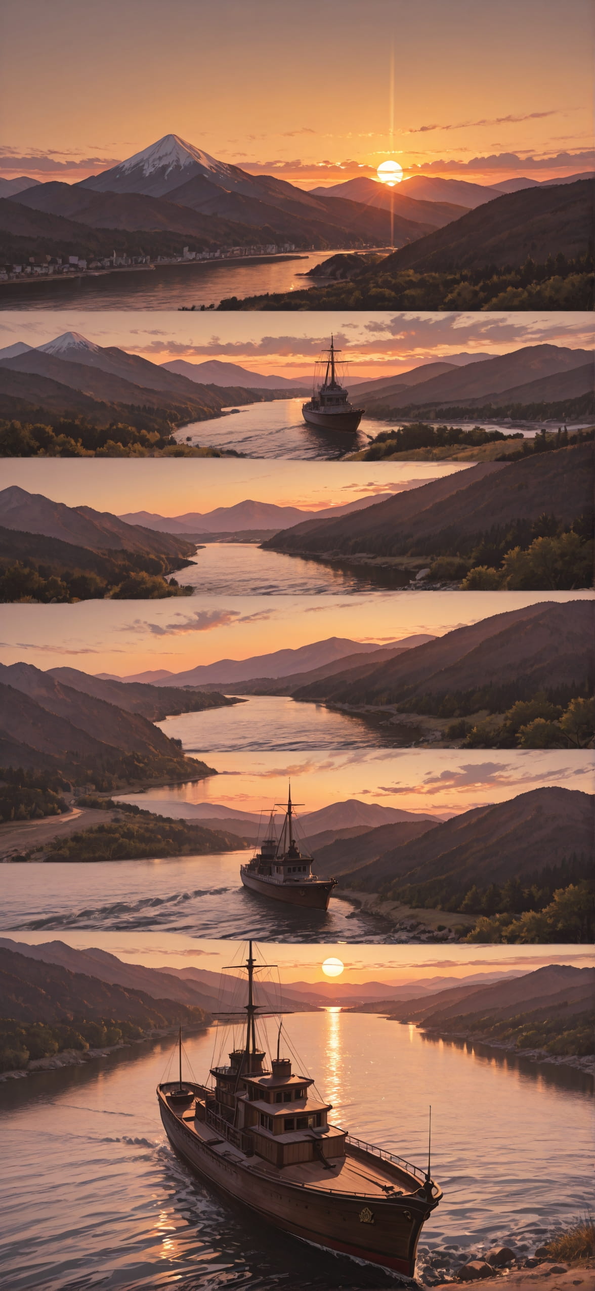 Hormuz Brown Sunset Mountain Summer mobile wallpaper / スマホ壁紙