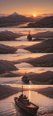 Hormuz Brown Sunset Mountain Summer mobile wallpaper / スマホ壁紙