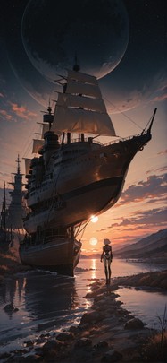 Hormuz Brown Sunset Sky Winter Machine mobile wallpaper / スマホ壁紙