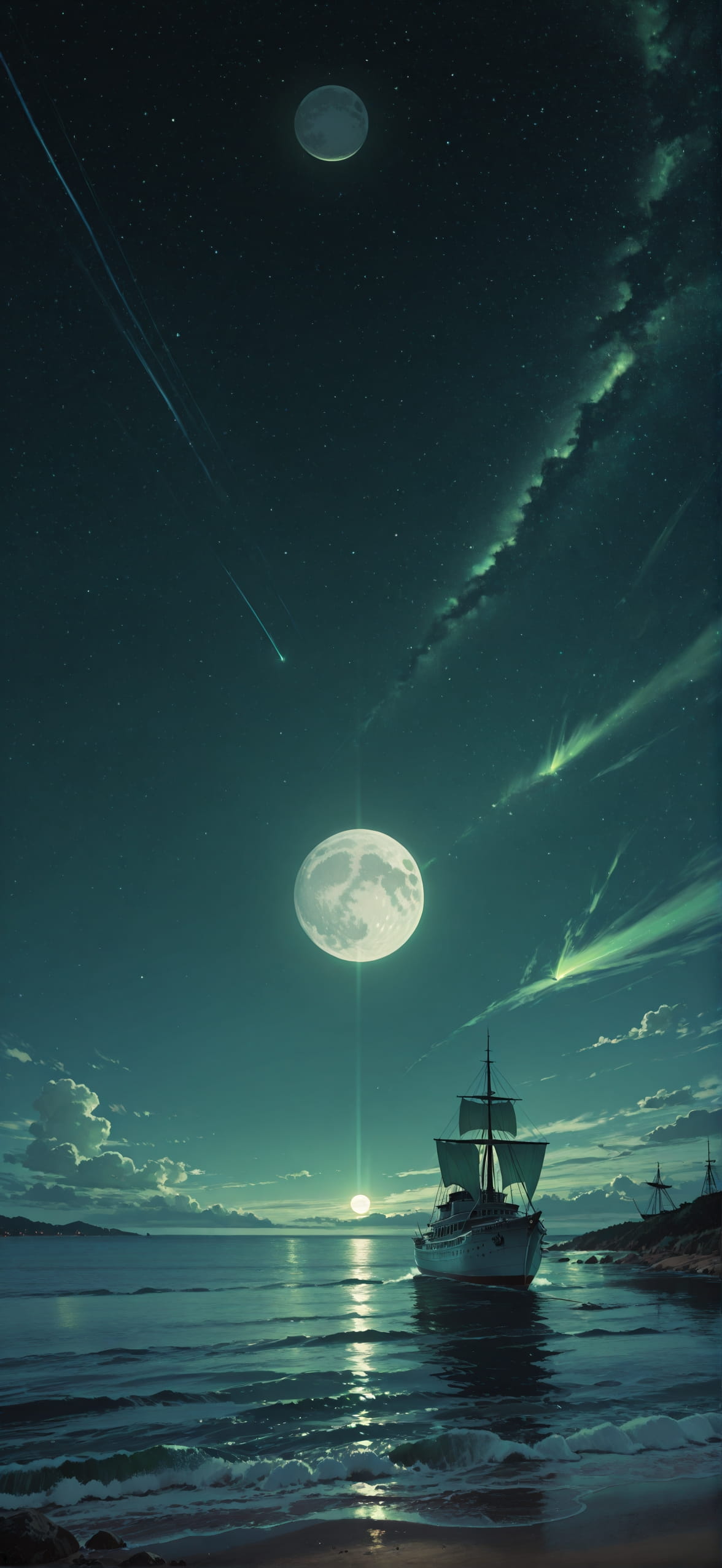 Hormuz Green Afternoon Sea Summer mobile wallpaper / スマホ壁紙