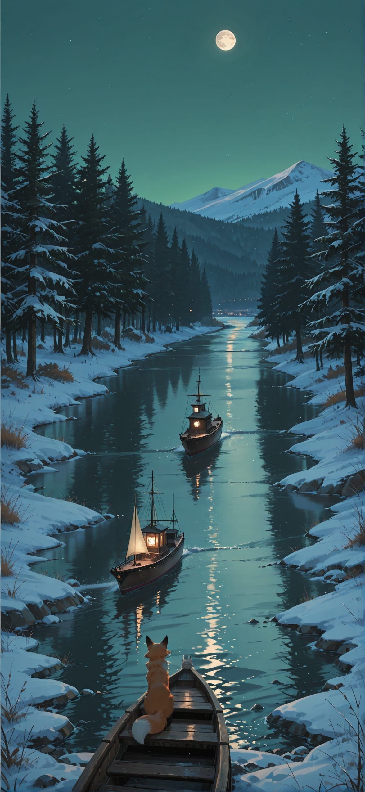 Hormuz Green Afternoon Sea Winter Animal mobile wallpaper / スマホ壁紙