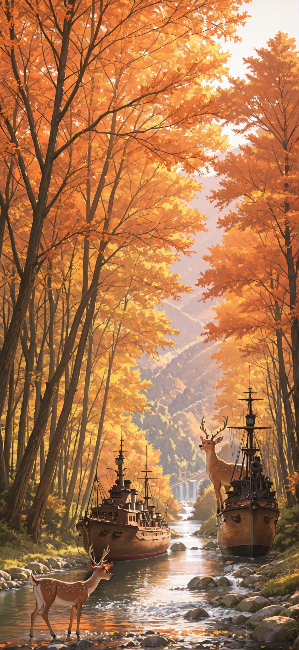 Hormuz Orange Afternoon Nature Spring Animal Machine mobile wallpaper / スマホ壁紙