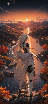 Hormuz Orange Sunset Mountain Autumn Machine mobile wallpaper / スマホ壁紙