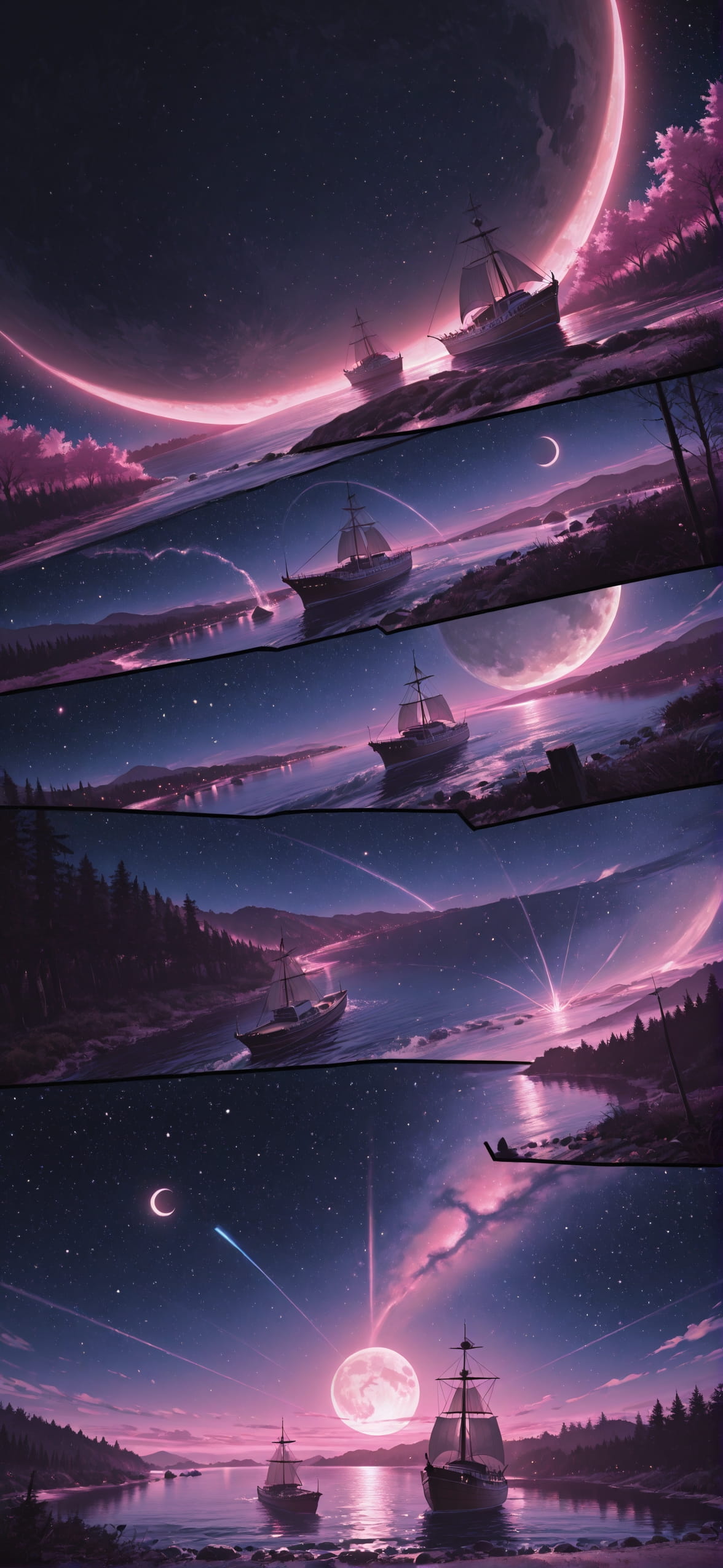 Hormuz Pink Night Nature Summer mobile wallpaper / スマホ壁紙