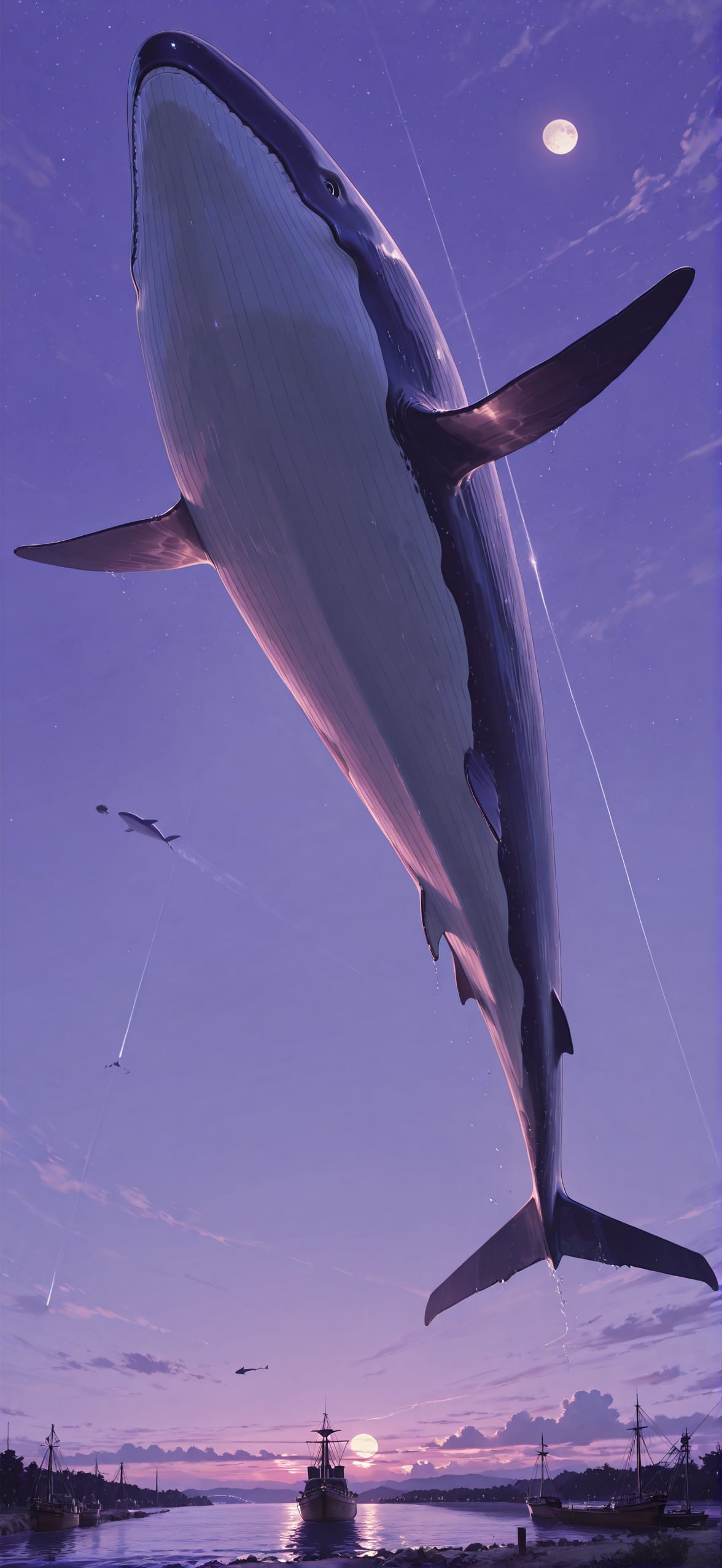 Hormuz Purple Afternoon Sky Summer Animal mobile wallpaper / スマホ壁紙