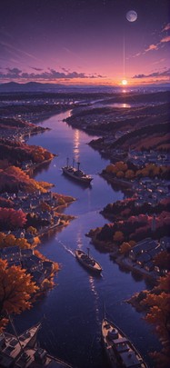 Hormuz Purple Sunset City Autumn mobile wallpaper / スマホ壁紙