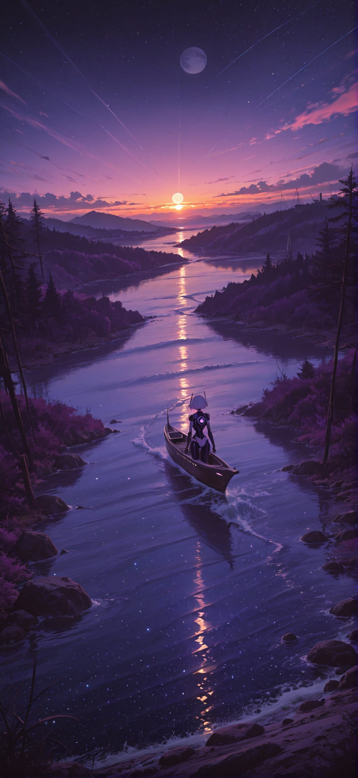 Hormuz Purple Sunset Nature Summer Machine mobile wallpaper / スマホ壁紙