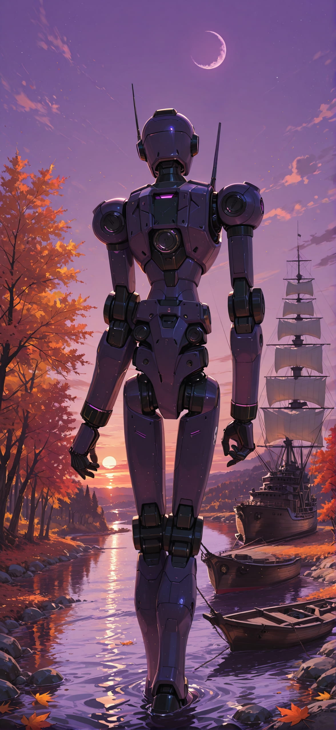 Hormuz Purple Sunset Sky Autumn Machine mobile wallpaper / スマホ壁紙