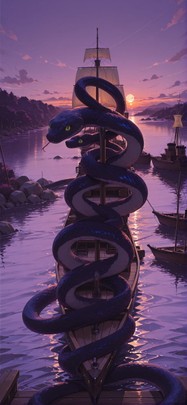 Hormuz Purple Sunset Sky Summer Animal mobile wallpaper / スマホ壁紙