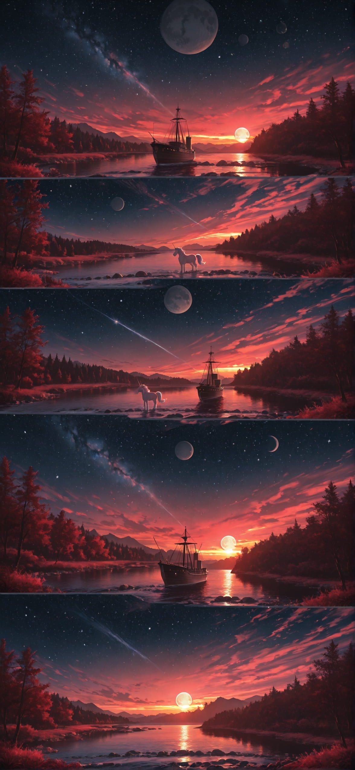 Hormuz Red Sunset Nature Spring Animal mobile wallpaper / スマホ壁紙