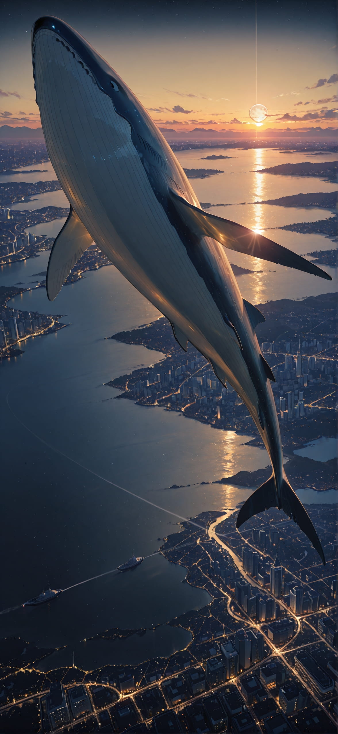 Hormuz Yellow Sunset City Summer Animal mobile wallpaper / スマホ壁紙