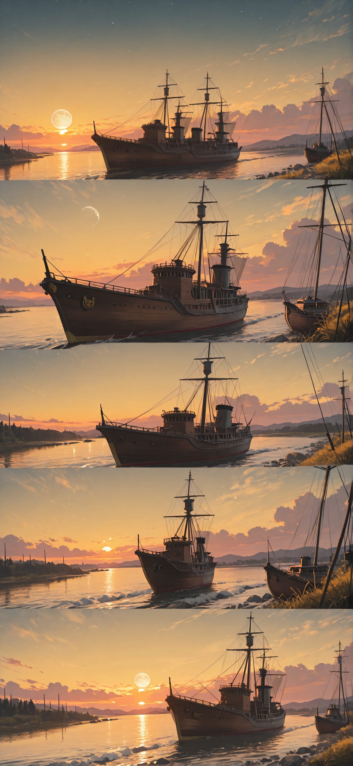 Hormuz Yellow Sunset Sky Spring mobile wallpaper / スマホ壁紙