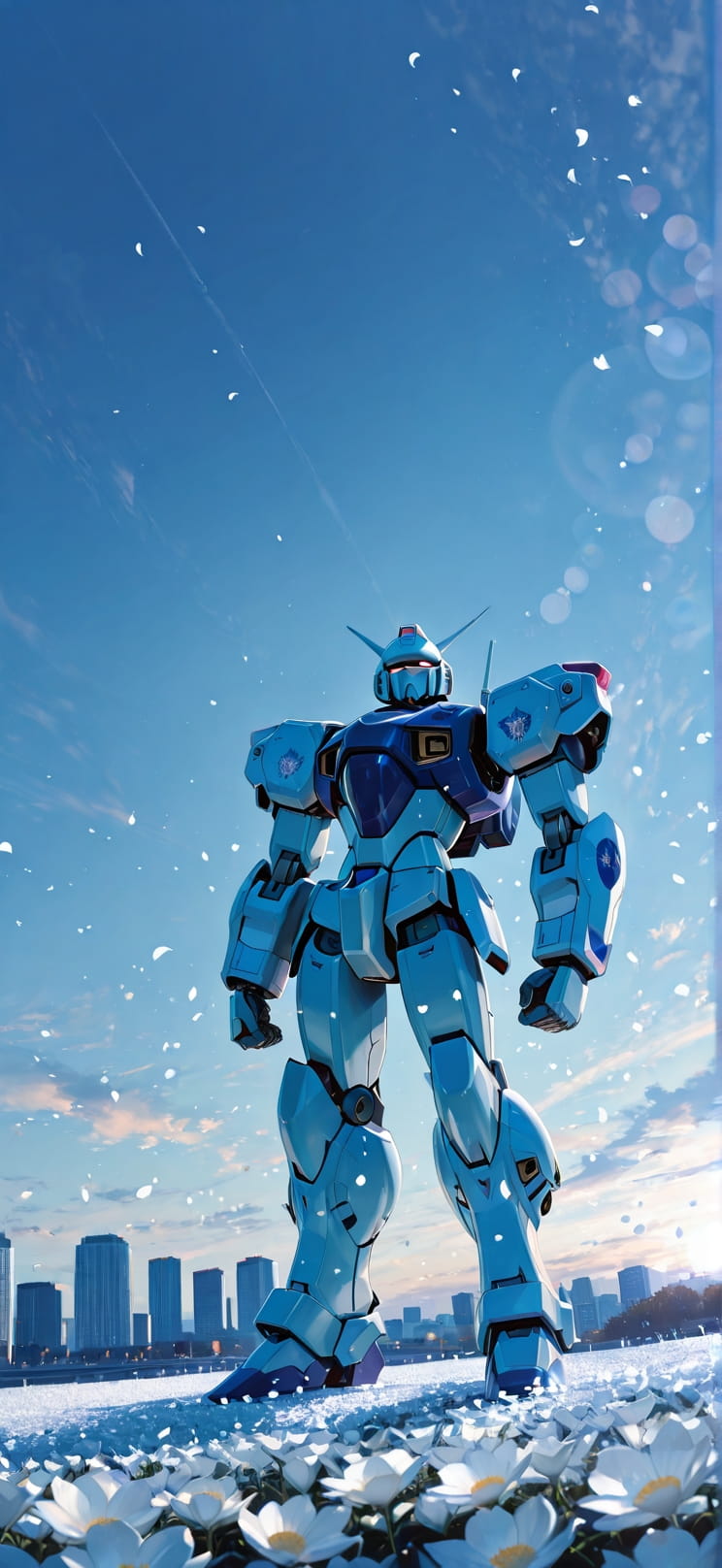 Ivory Blue Afternoon City Autumn Machine mobile wallpaper / スマホ壁紙