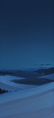 Ivory Blue Night Sea Winter mobile wallpaper / スマホ壁紙