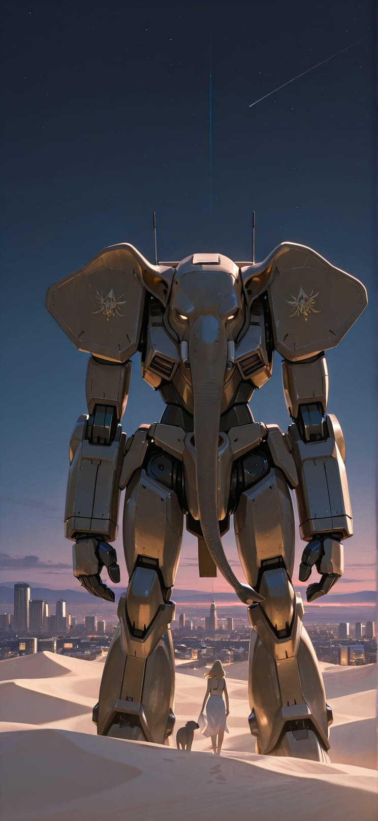 Ivory Brown Night City Summer Animal Machine mobile wallpaper / スマホ壁紙