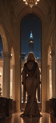 Ivory Brown Night City Winter Machine mobile wallpaper / スマホ壁紙