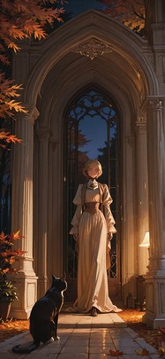 Ivory Brown Night Nature Autumn Animal Machine mobile wallpaper / スマホ壁紙