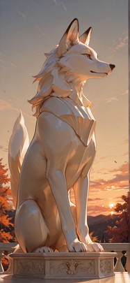 Ivory Brown Sunset Sky Autumn Animal mobile wallpaper / スマホ壁紙