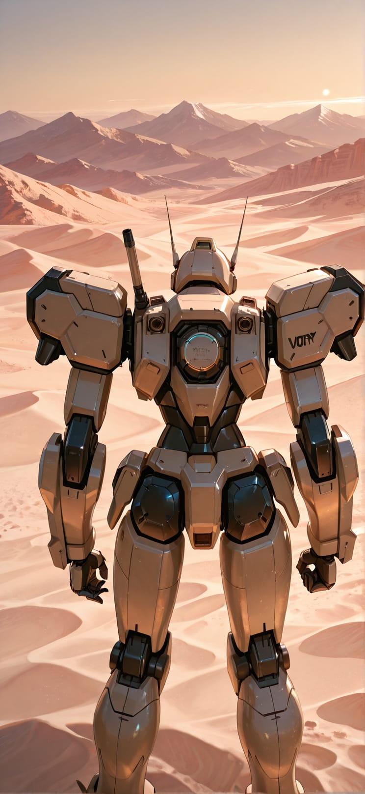 Ivory Orange Afternoon Mountain Summer Machine mobile wallpaper / スマホ壁紙