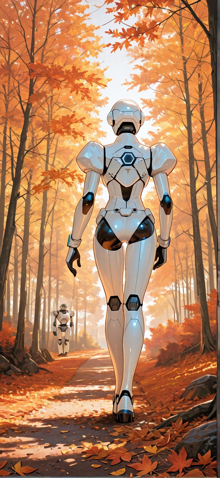 Ivory Orange Afternoon Nature Autumn Machine mobile wallpaper / スマホ壁紙