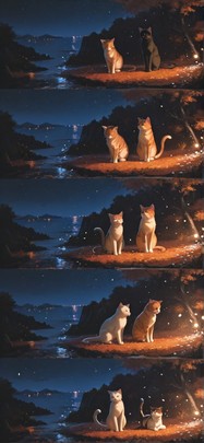 Ivory Orange Night Sea Autumn Animal mobile wallpaper / スマホ壁紙