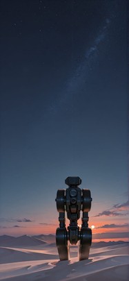 Ivory Orange Night Sky Spring Machine mobile wallpaper / スマホ壁紙