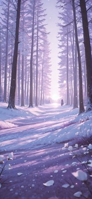 Ivory Purple Afternoon Nature Winter mobile wallpaper / スマホ壁紙