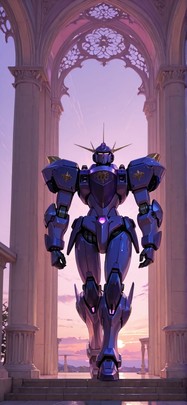 Ivory Purple Afternoon Sky Summer Machine mobile wallpaper / スマホ壁紙