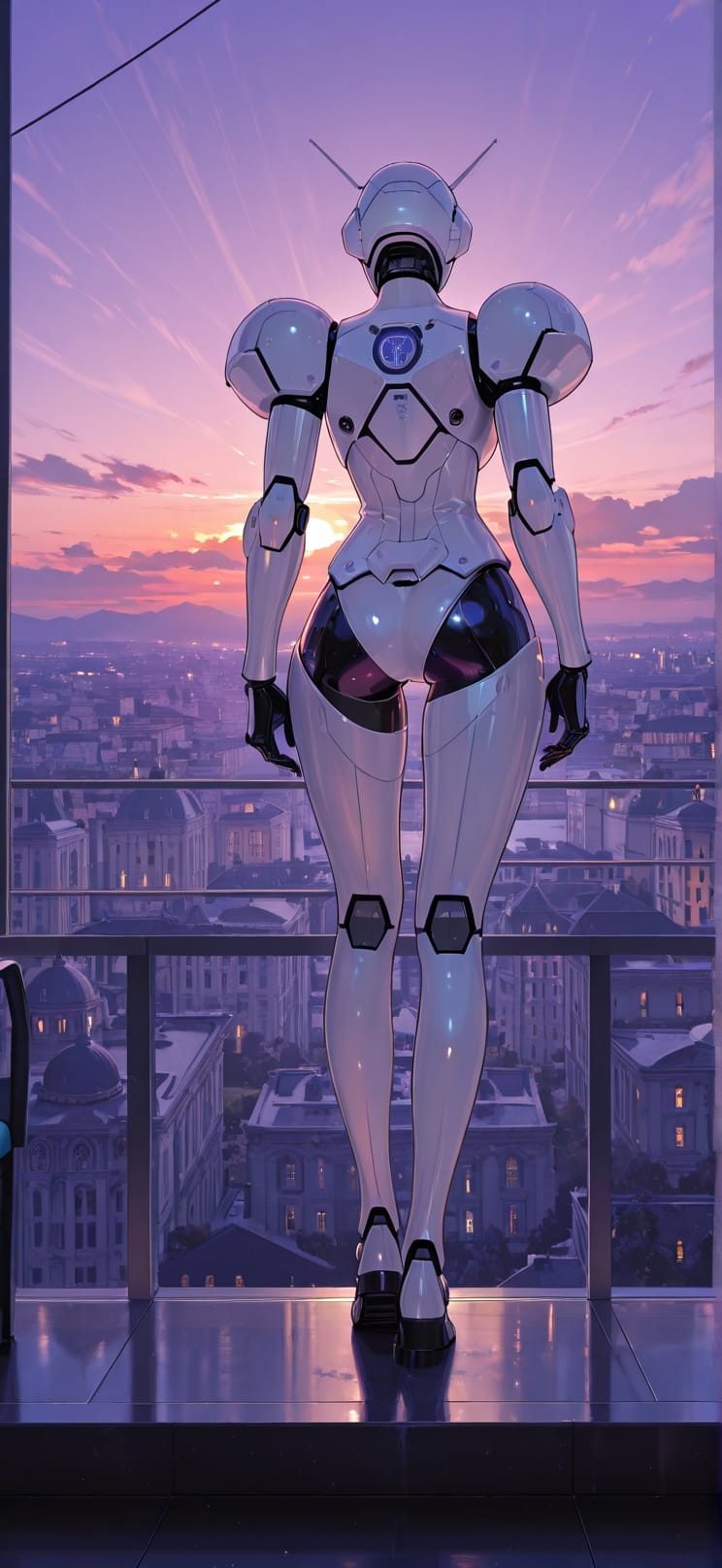 Ivory Purple Sunset City Summer Machine mobile wallpaper / スマホ壁紙
