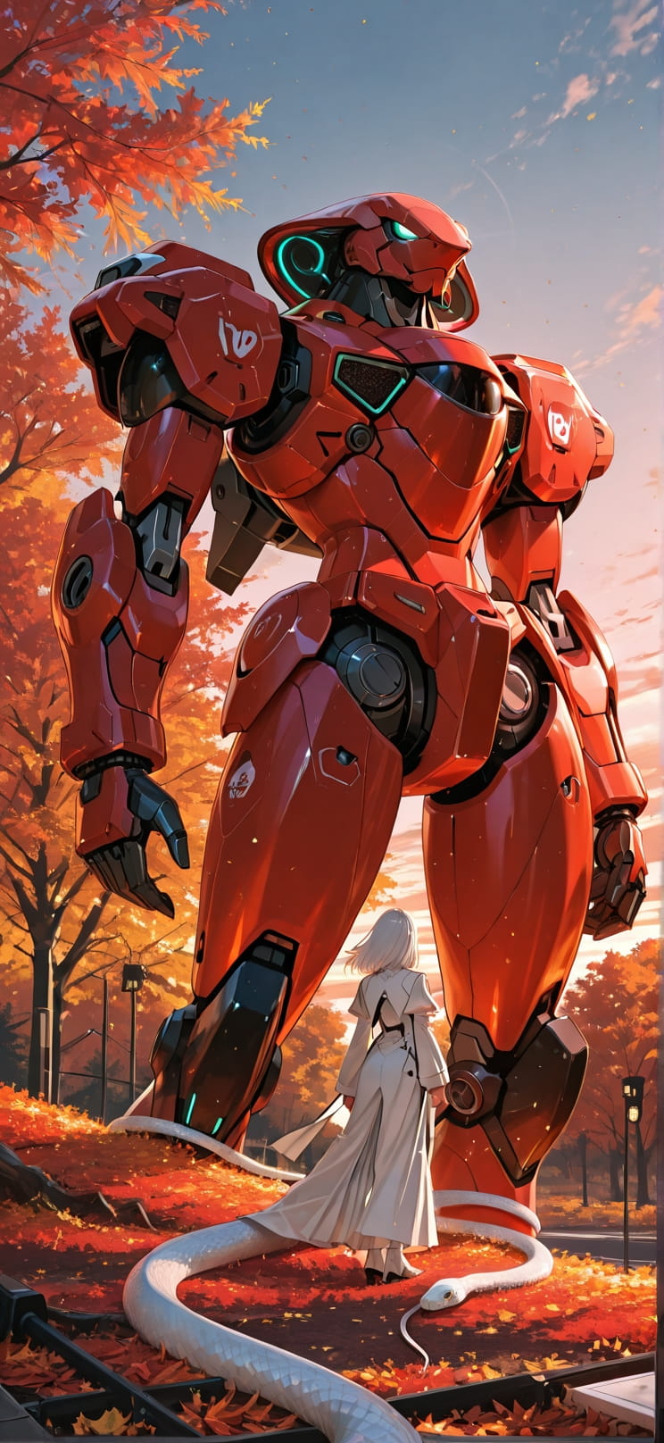 Ivory Red Afternoon Sky Autumn Animal Machine mobile wallpaper / スマホ壁紙