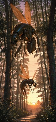 Jungle Brown Sunset Nature Summer Machine mobile wallpaper / スマホ壁紙