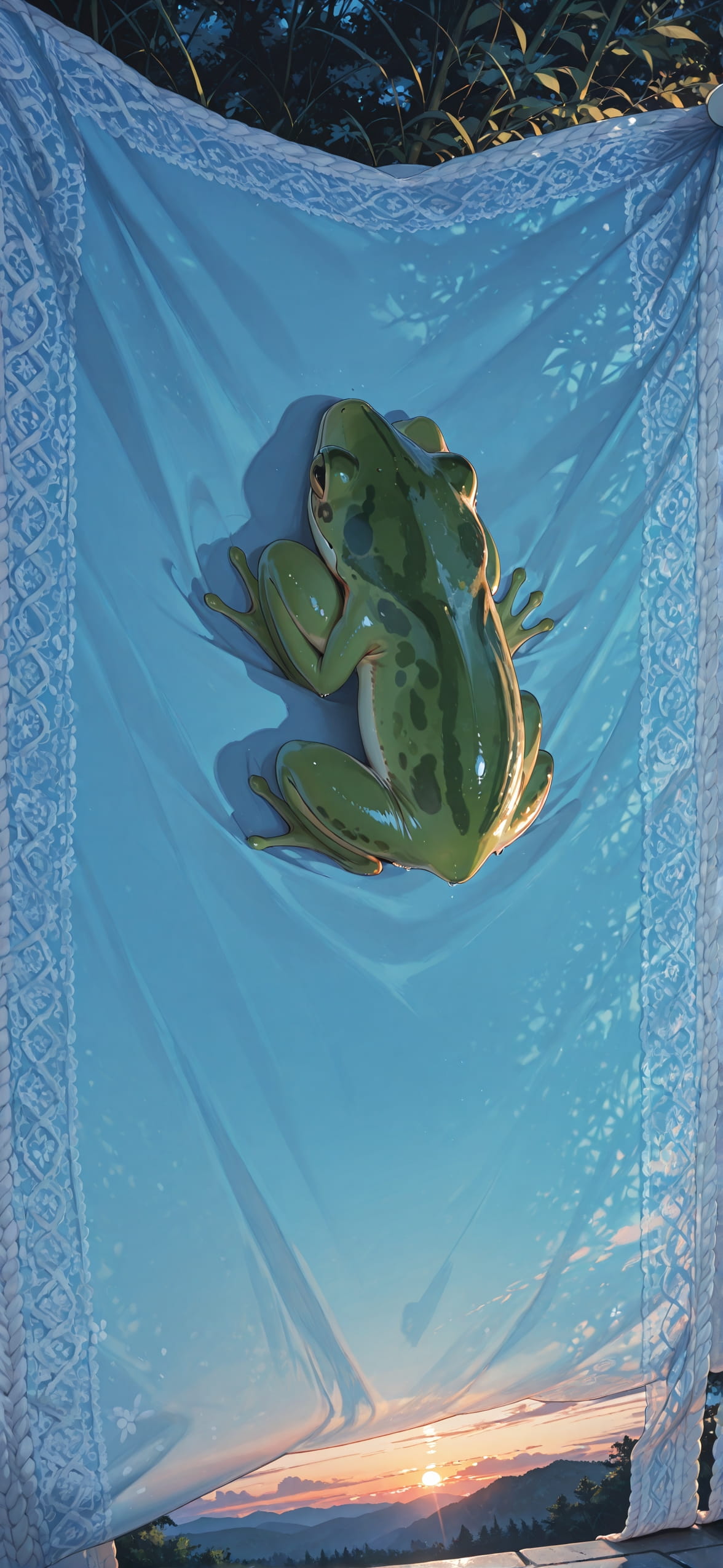 Lacedup Blue Sunset Nature Summer Animal mobile wallpaper / スマホ壁紙