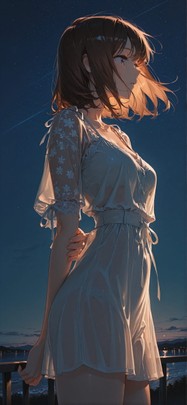 Lacedup Brown Night Sky Summer mobile wallpaper / スマホ壁紙