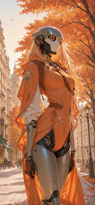 Lacedup Orange Afternoon City Autumn Machine mobile wallpaper / スマホ壁紙