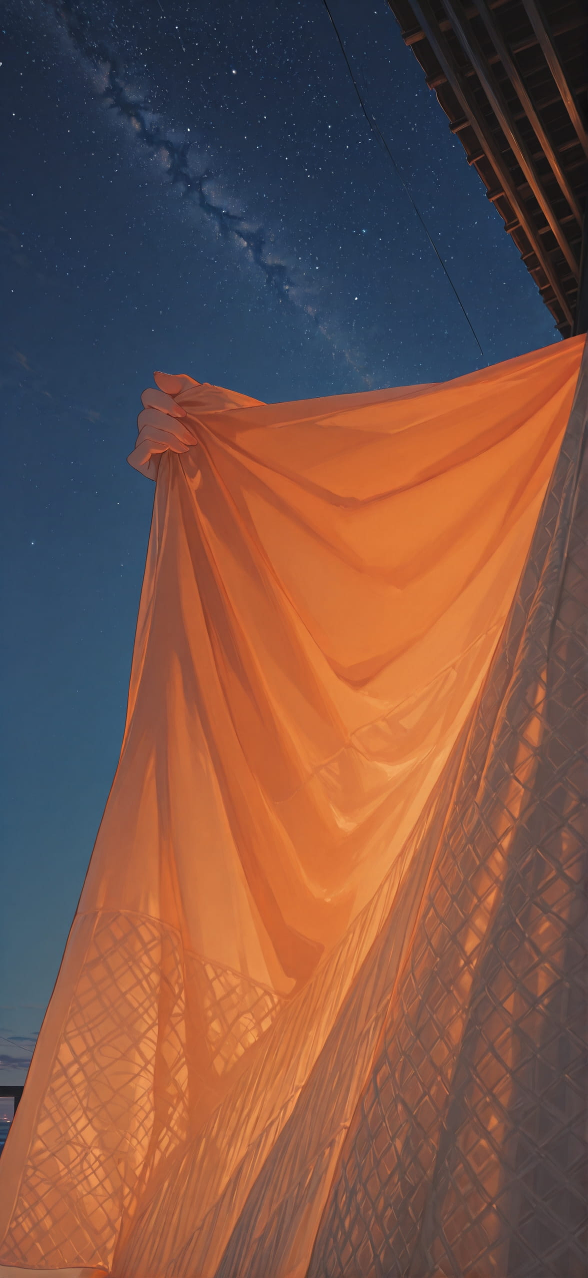 Lacedup Orange Night Sky Summer mobile wallpaper / スマホ壁紙