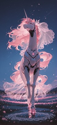 Lacedup Pink Night Sky Spring Animal Machine mobile wallpaper / スマホ壁紙