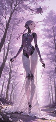 Lacedup Purple Afternoon Nature Spring Animal Machine mobile wallpaper / スマホ壁紙