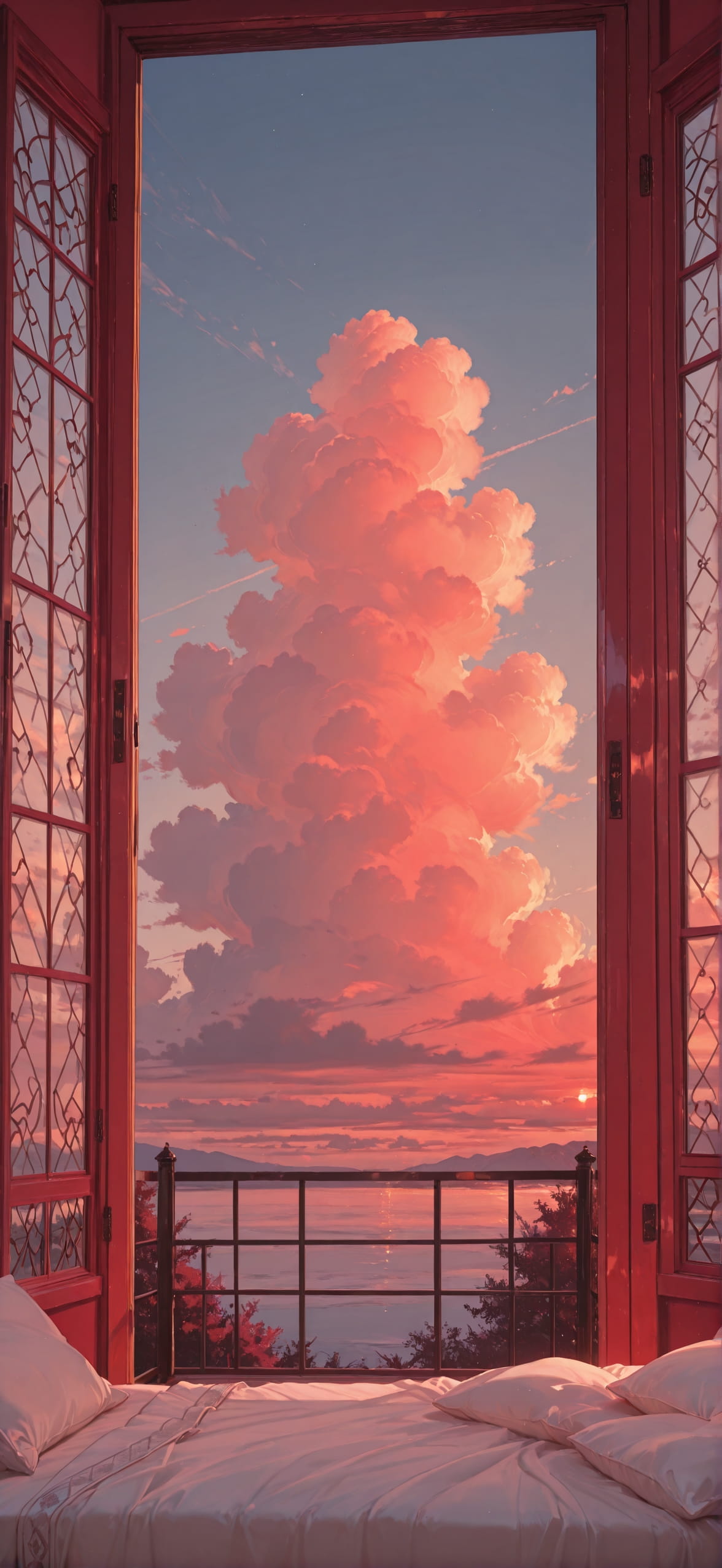 Lacedup Red Afternoon Sky Summer mobile wallpaper / スマホ壁紙