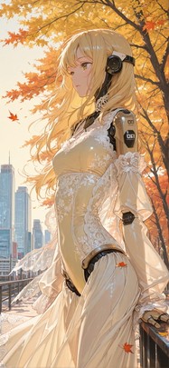 Lacedup Yellow Afternoon City Autumn Machine mobile wallpaper / スマホ壁紙