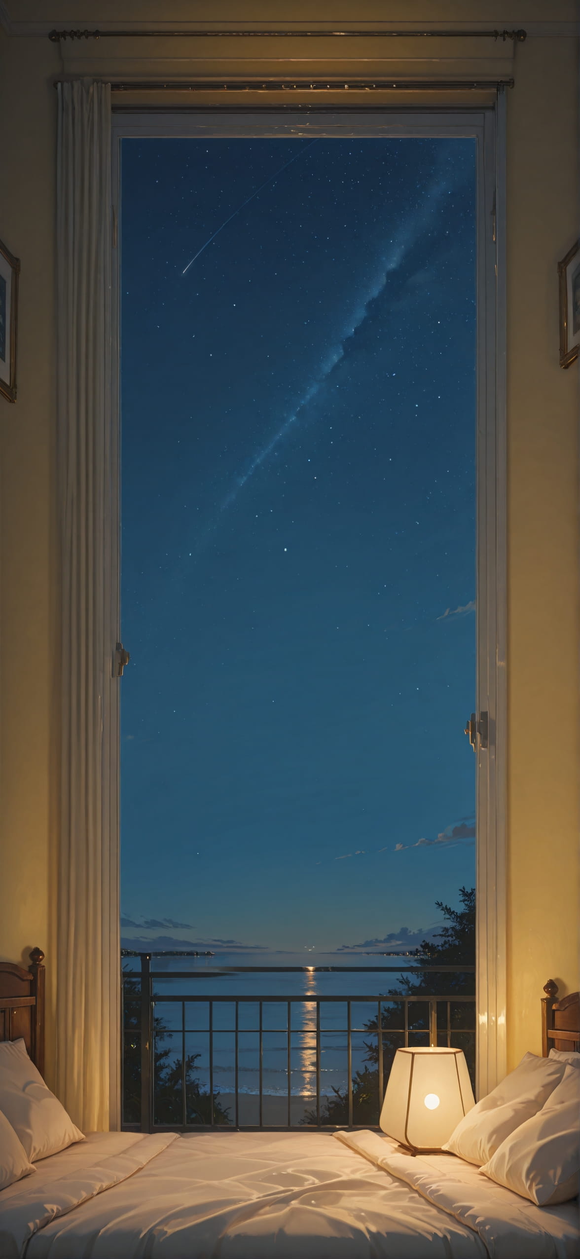 Lacedup Yellow Night Sky Summer mobile wallpaper / スマホ壁紙